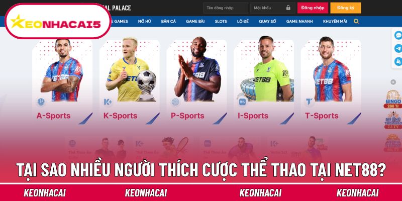Thể thao rất được yêu thích ở Net88