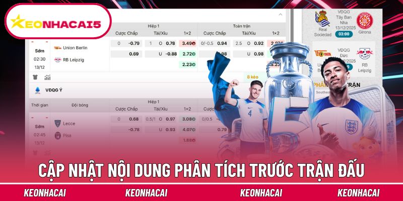 Trang chủ 23 Cập nhật nội dung phân tích trước trận đấu