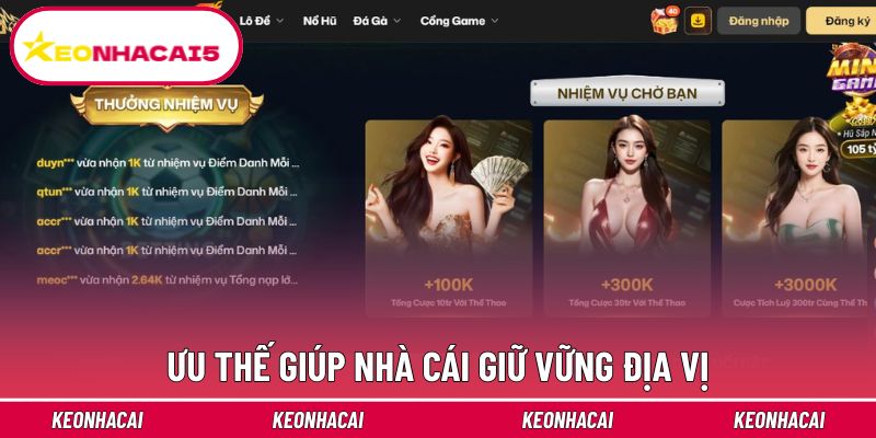 Ưu thế giúp nhà cái giữ vững địa vị